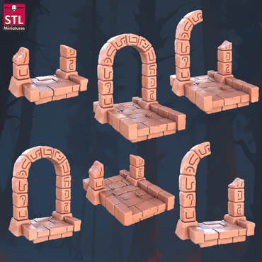 3D Printed STL Miniatures Floating Islands Set 28 - 32mm War Gaming D&D (Online Only)