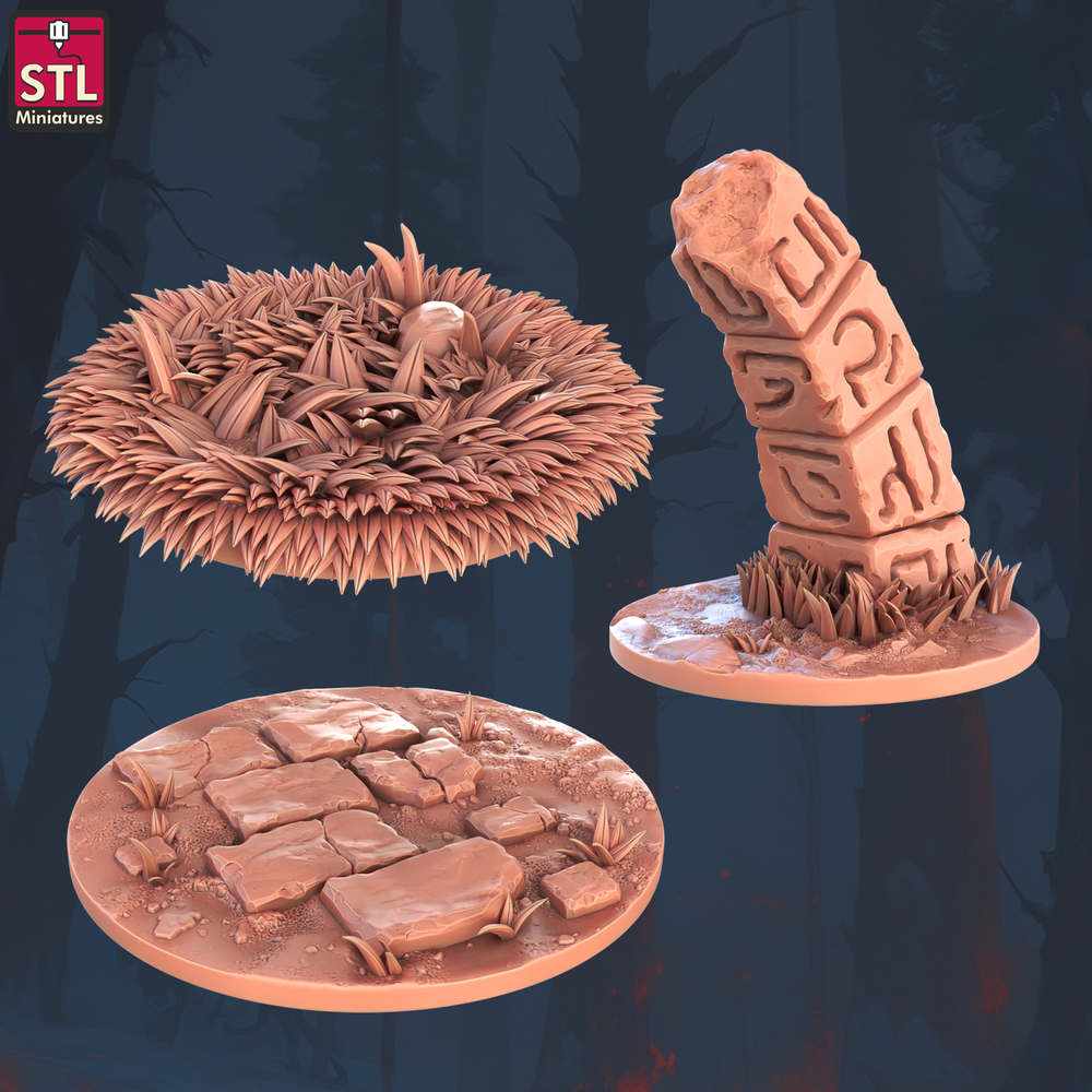 3D Printed STL Miniatures Floating Islands Set 28 - 32mm War Gaming D&D (Online Only)