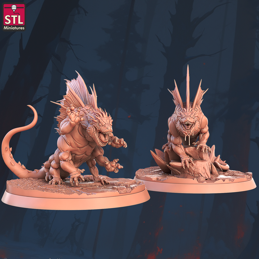 3D Printed STL Miniatures Basilisk Set 28 - 32mm War Gaming D&D (Online Only)