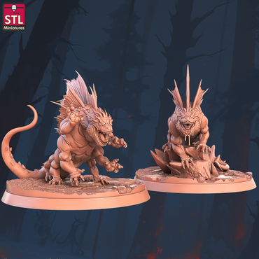 3D Printed STL Miniatures Basilisk Set 28 - 32mm War Gaming D&D (Online Only)
