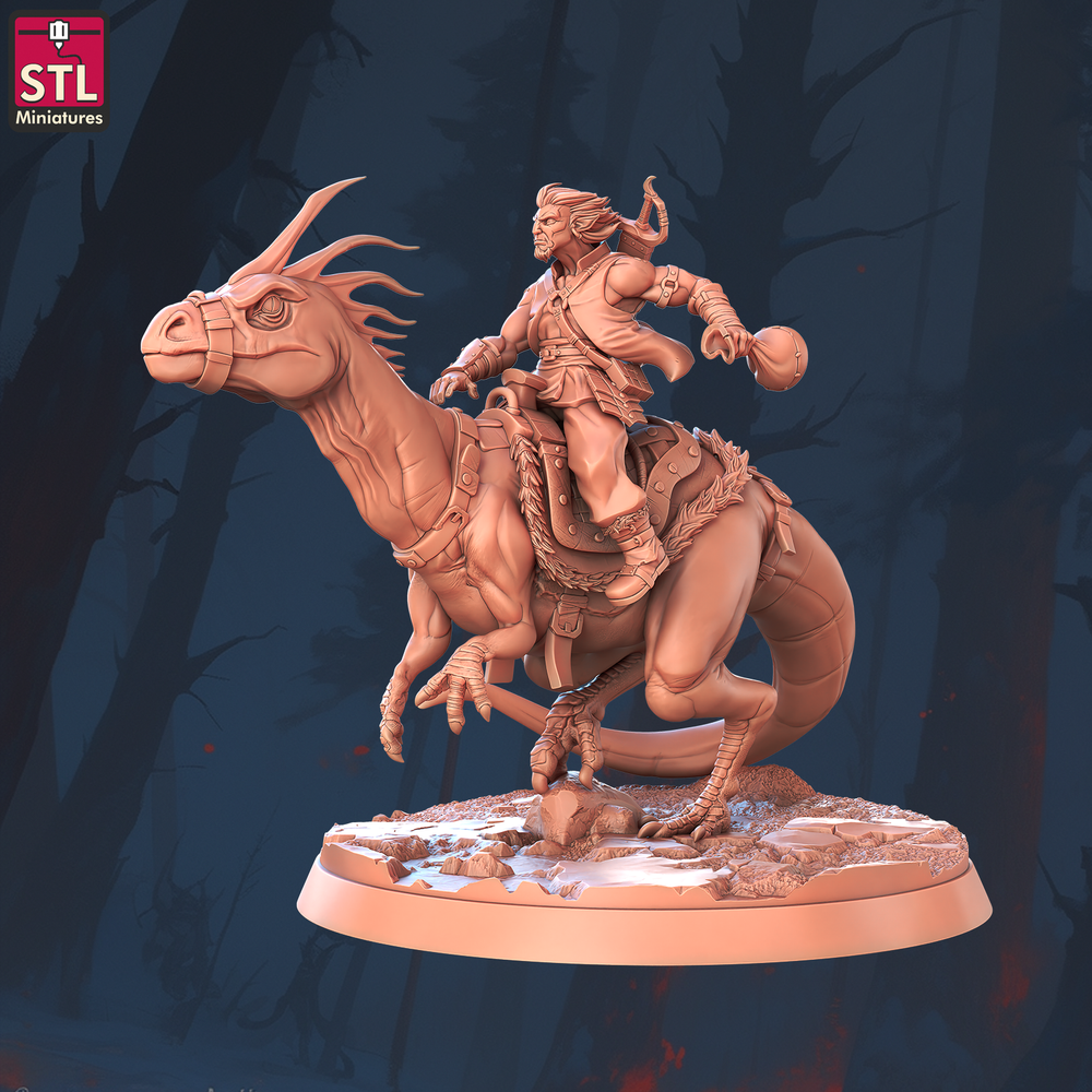 3D Printed STL Miniatures Mounted Raider Set 28 - 32mm War Gaming D&D (Online Only)