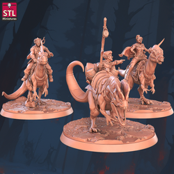 3D Printed STL Miniatures Mounted Raider Set 28 - 32mm War Gaming D&D (Online Only)