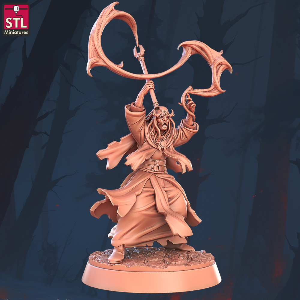 3D Printed STL Miniatures Tekratis Sorcerer 28 - 32mm War Gaming D&D (Online Only)