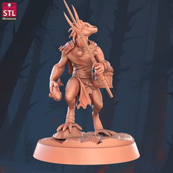 3D Printed STL Miniatures Lizardfolks Set 28 - 32mm War Gaming D&D (Online Only)