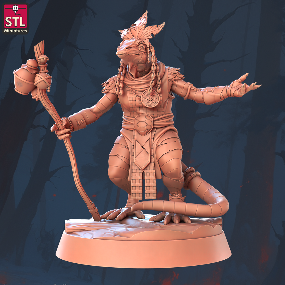 3D Printed STL Miniatures Lizardfolks Set 28 - 32mm War Gaming D&D (Online Only)
