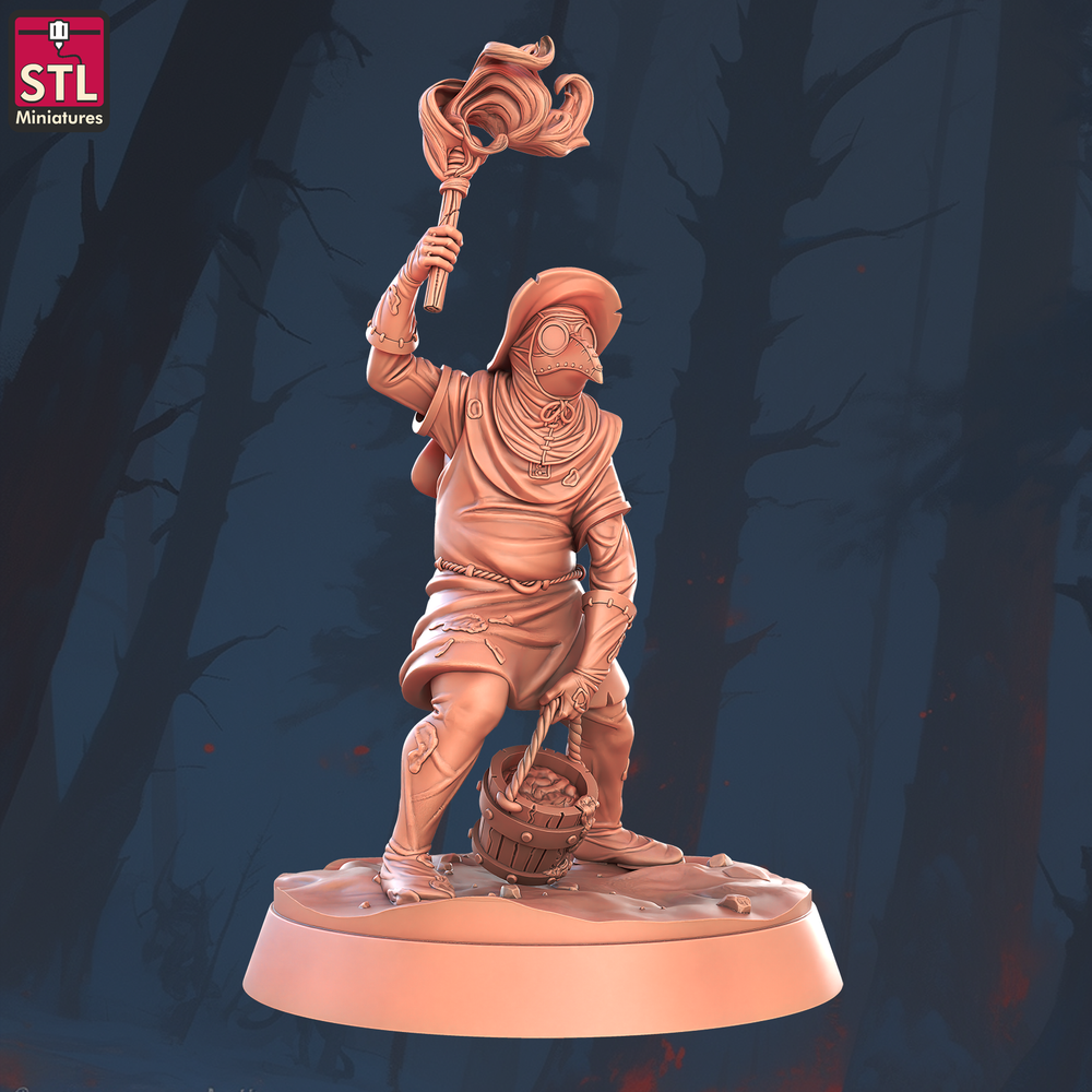 3D Printed STL Miniatures Sewers Workers Set 28 - 32mm War Gaming D&D (Online Only)