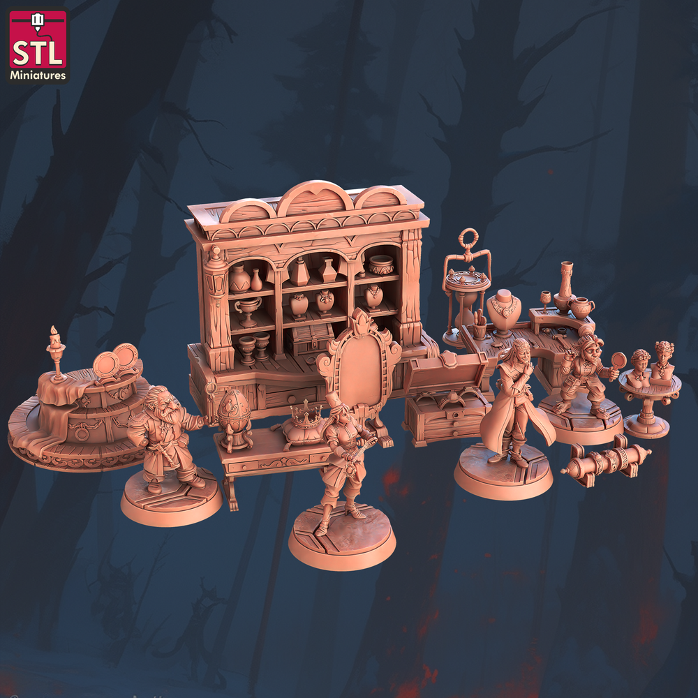 3D Printed STL Miniatures Jewels Crafters Set 28 - 32mm War Gaming D&D (Online Only)