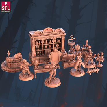 3D Printed STL Miniatures Jewels Crafters Set 28 - 32mm War Gaming D&D (Online Only)