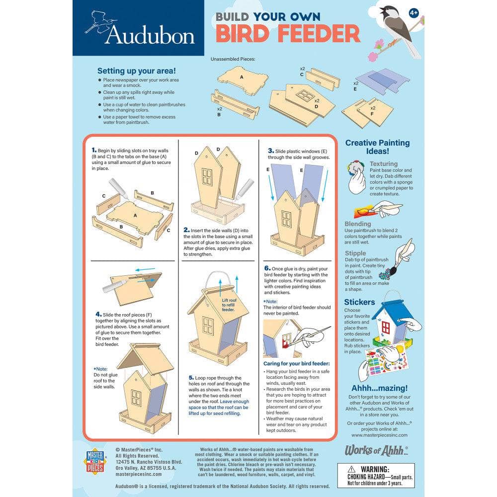 Audubon - Birdfeeder Wood Craft & Paint Kit (ONLINE ORDER ONLY)
