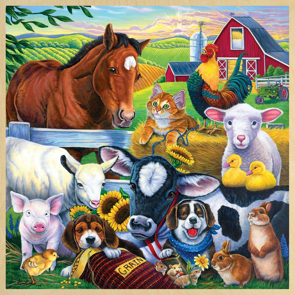 Wood Fun Facts - Farm Friends 48 Piece Wood Jigsaw Puzzle (ONLINE ORDER ONLY)