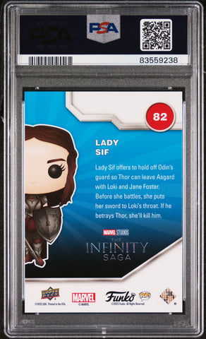 2023 UPPER DECK FUNKO POP MARVEL  LADY SIF PLATINUM #82  PSA 10 (Online Order Only)