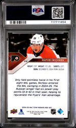 Graded 2024 Upper Deck Star Rookie Matvei Michkov #15 Box Set Rookie RC Hockey Card PSA 9 Mint (ONLINE ORDER ONLY)