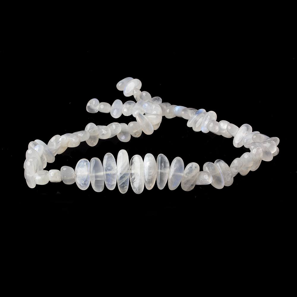 Rainbow Moonstone side drilled plain nuggets 16 inch 61 beads 11x7-16x7mm A (ONLINE ORDER ONLY)