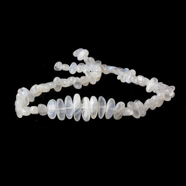 Rainbow Moonstone side drilled plain nuggets 16 inch 61 beads 11x7-16x7mm A (ONLINE ORDER ONLY)