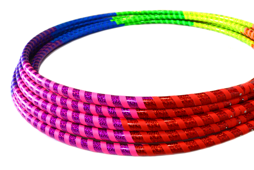 Rainbow Prism Taped Hoops ~ Beginner & Kids Fitness & Practice Hoops (ONLINE ORDER ONLY)