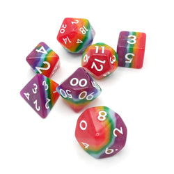 Rainbow Redux - 7 Piece DnD Dice Set | Acrylic RPG Gaming Dice (ONLINE ORDER ONLY)