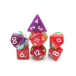 Rainbow Redux - 7 Piece DnD Dice Set | Acrylic RPG Gaming Dice (ONLINE ORDER ONLY)