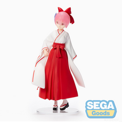 SEGA: Re:Zero Starting Life in Another World - Ram (Shrine Maiden Style) Super Premium Figure (ONLINE ORDER ONLY)