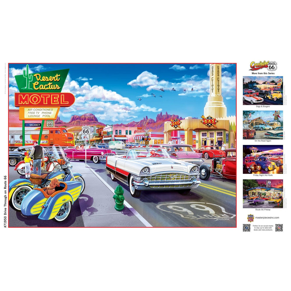 Cruisin' Route 66 - Drive Through on Route 66 1000 Piece Jigsaw Puzzle (ONLINE ORDER ONLY)