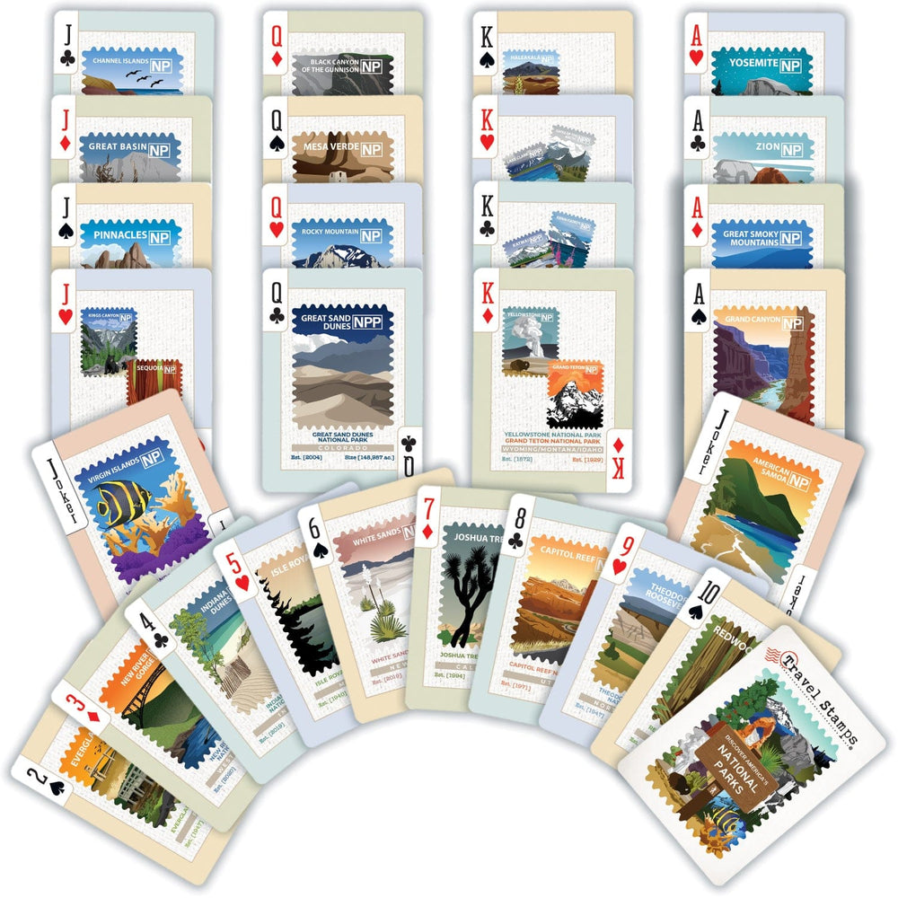 National Parks Travel Stamps Playing Cards - 54 Card Deck (ONLINE ORDER ONLY)