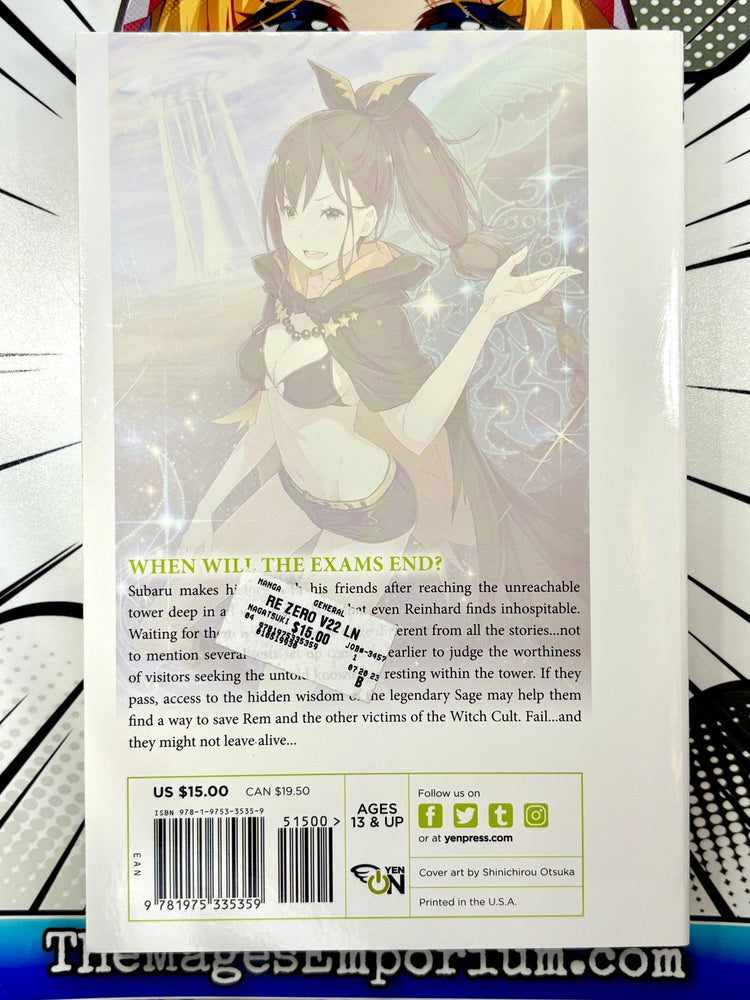 Re: Zero Starting Life in Another World Vol 22 Light Novel (Online Order Only)