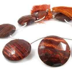Red Tiger Eye Faceted Coin (ONLINE ORDER ONLY)