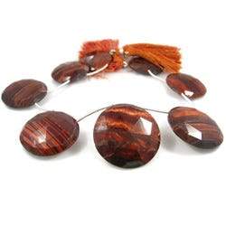 Red Tiger Eye Faceted Coin (ONLINE ORDER ONLY)