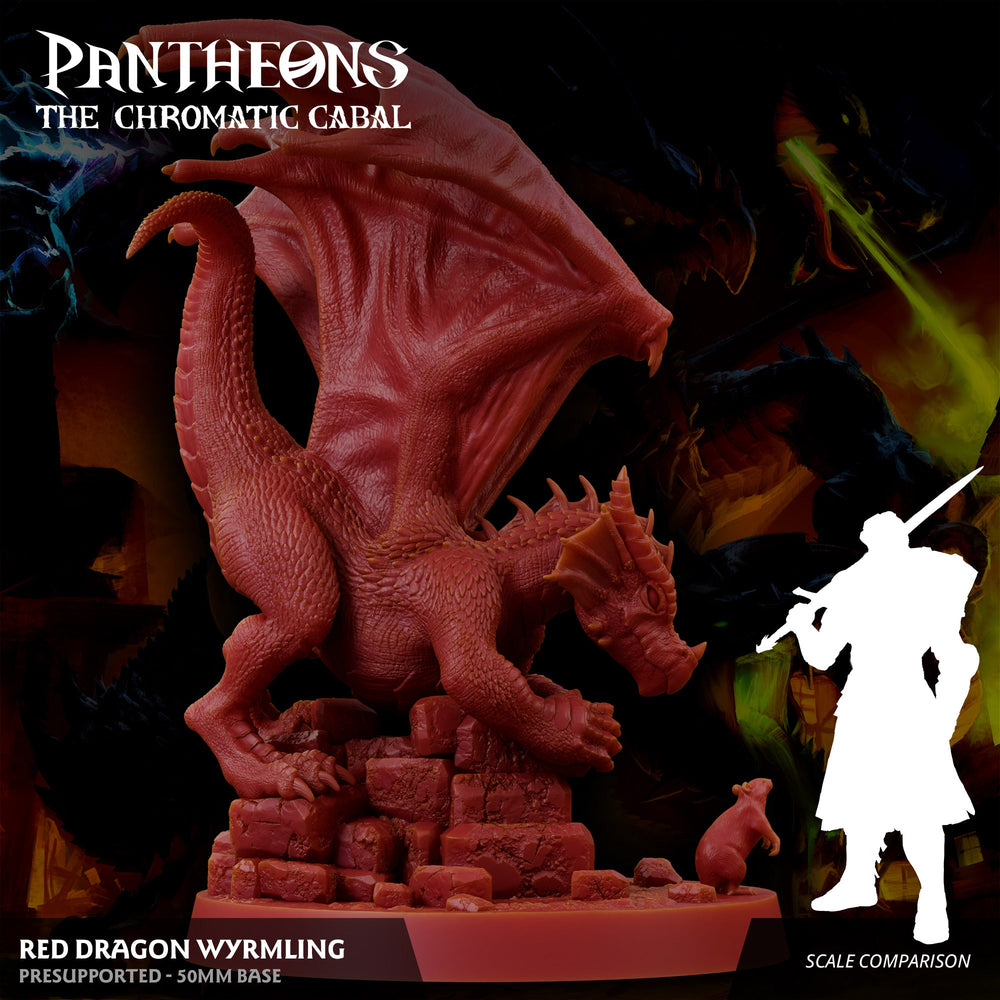 3D Printed Sordane Publishing Wyrmling Red Dragon Pantheons - The Chromatic Cabal 28 32mm D&D (Online Only)
