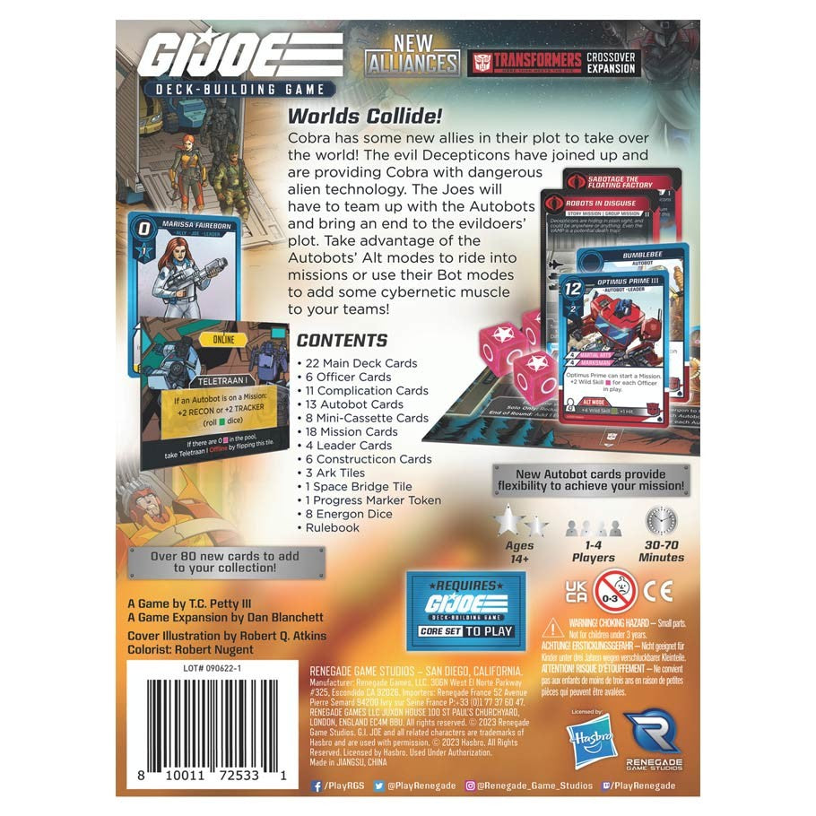 G.I. JOE Deck Building Game: New Alliances - Tansformers Crossover Expansion (ONLINE ORDER ONLY)