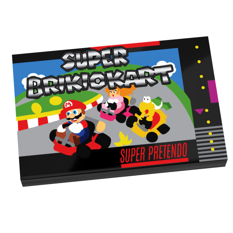 Super Brickio Kart Video Game Cover (2x3 Tile) made using LEGO part - B3 Customs (Online Order Only)