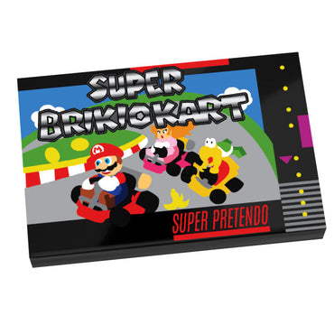 Super Brickio Kart Video Game Cover (2x3 Tile) made using LEGO part - B3 Customs (Online Order Only)