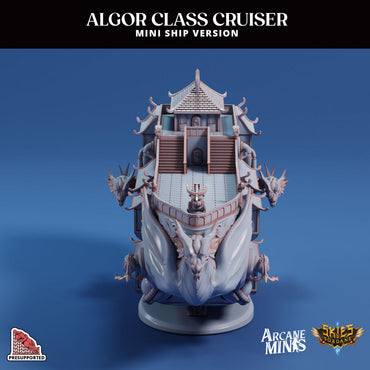 3D Printed Sordane Publishing Arcane Minis Mini Ship - Algor Cruiser 28 32mm D&D (Online Only)
