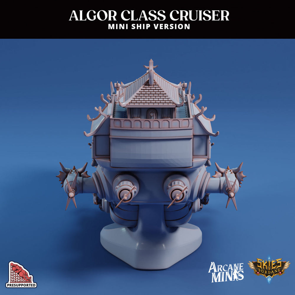 3D Printed Sordane Publishing Arcane Minis Mini Ship - Algor Cruiser 28 32mm D&D (Online Only)
