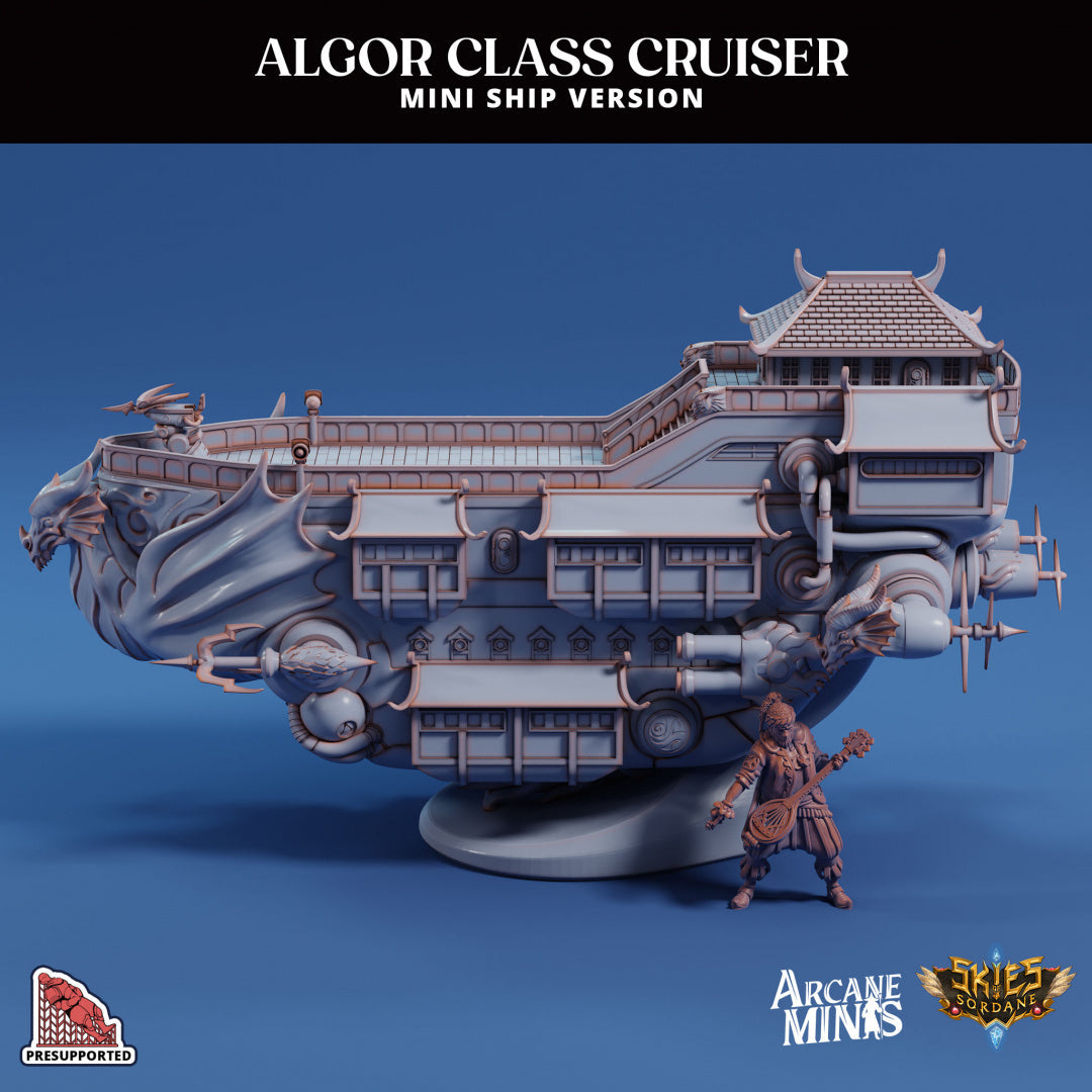 3D Printed Sordane Publishing Arcane Minis Mini Ship - Algor Cruiser 28 32mm D&D (Online Only)