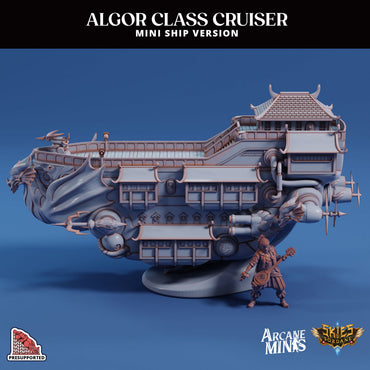 3D Printed Sordane Publishing Arcane Minis Mini Ship - Algor Cruiser 28 32mm D&D (Online Only)