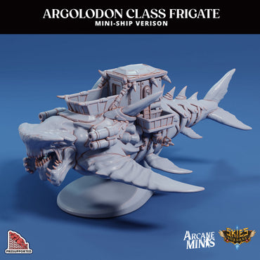 3D Printed Sordane Publishing Arcane Minis Mini Ship - Argolodon Frigate 28 32mm D&D (Online Only)