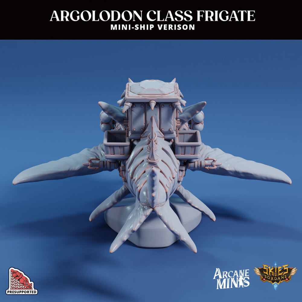 3D Printed Sordane Publishing Arcane Minis Mini Ship - Argolodon Frigate 28 32mm D&D (Online Only)