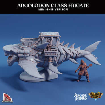 3D Printed Sordane Publishing Arcane Minis Mini Ship - Argolodon Frigate 28 32mm D&D (Online Only)