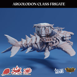 3D Printed Sordane Publishing Airship Argolodon Class Frigate MM (XYZ) 931 x 793 x 355 28 32mm D&D (Online Only)