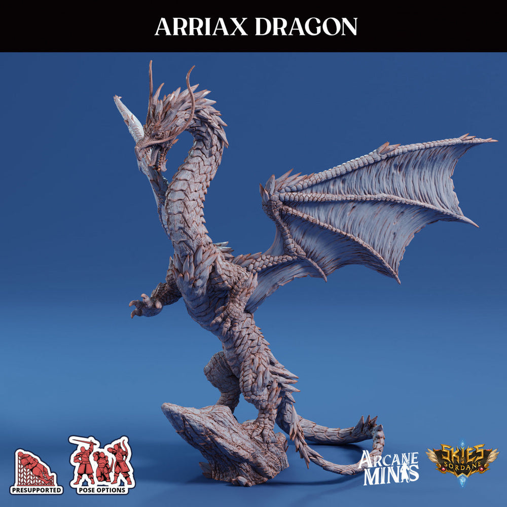 3D Printed Sordane Publishing Arriax Dragon Mighty Skies A Sordane Stories Set 28 32mm D&D (Online Only)