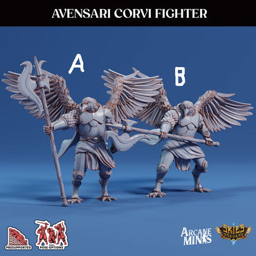 3D Printed Sordane Publishing Arcane Minis Avensari Corvi Fighter Mighty Skies A Sordane Stories Set 28 32mm D&D (Online Only)