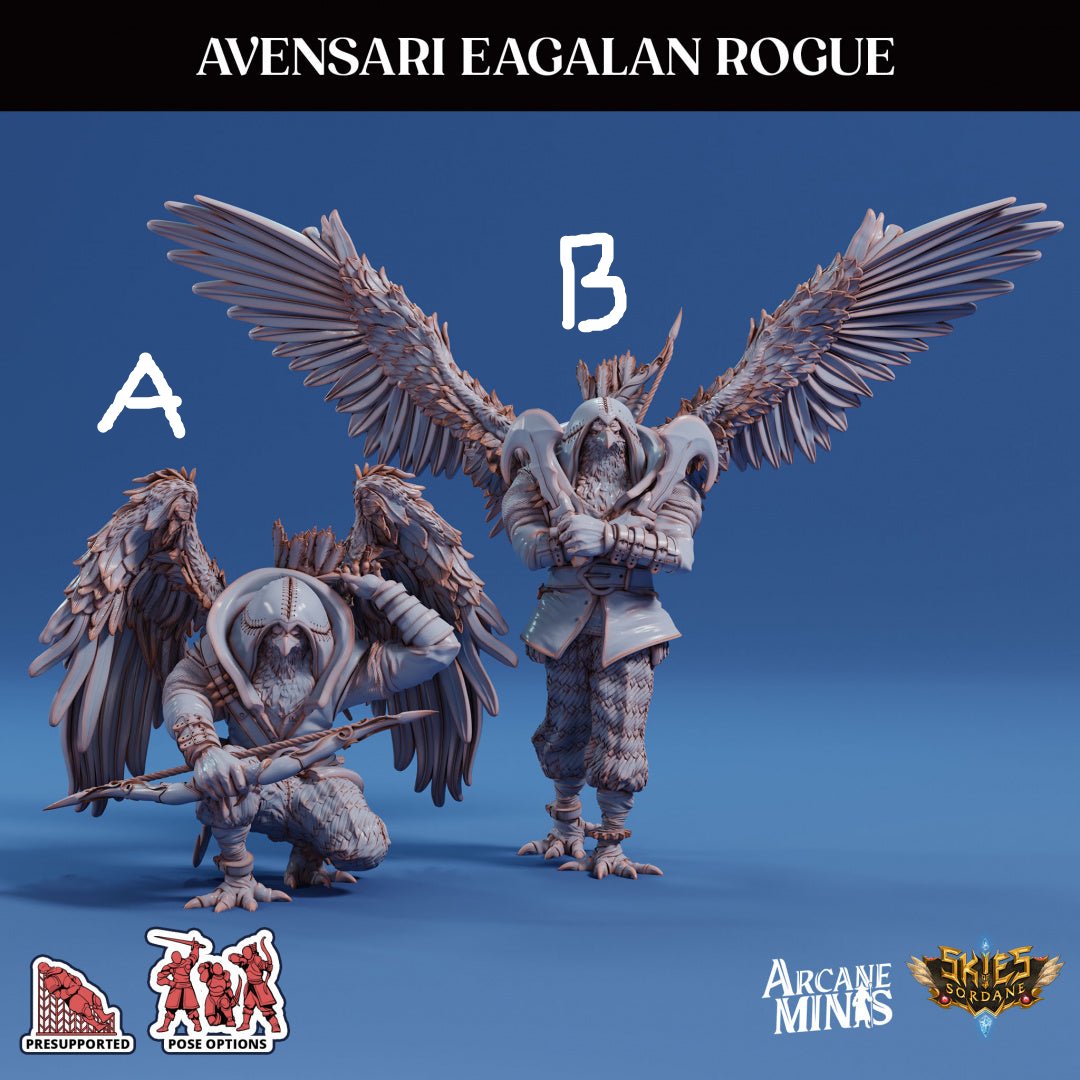 3D Printed Sordane Publishing Avensari Eagalan Rogue Mighty Skies A Sordane Stories Set 28 32mm D&D (Online Only)