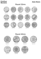 3D Printed Fantastic Plants and Rocks Round Bases Aztec Bases 28mm - 32mm D&D Wargaming (Online Only)
