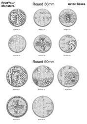 3D Printed Fantastic Plants and Rocks Round Bases Aztec Bases 28mm - 32mm D&D Wargaming (Online Only)