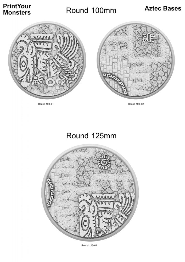 3D Printed Fantastic Plants and Rocks Round Bases Aztec Bases 28mm - 32mm D&D Wargaming (Online Only)