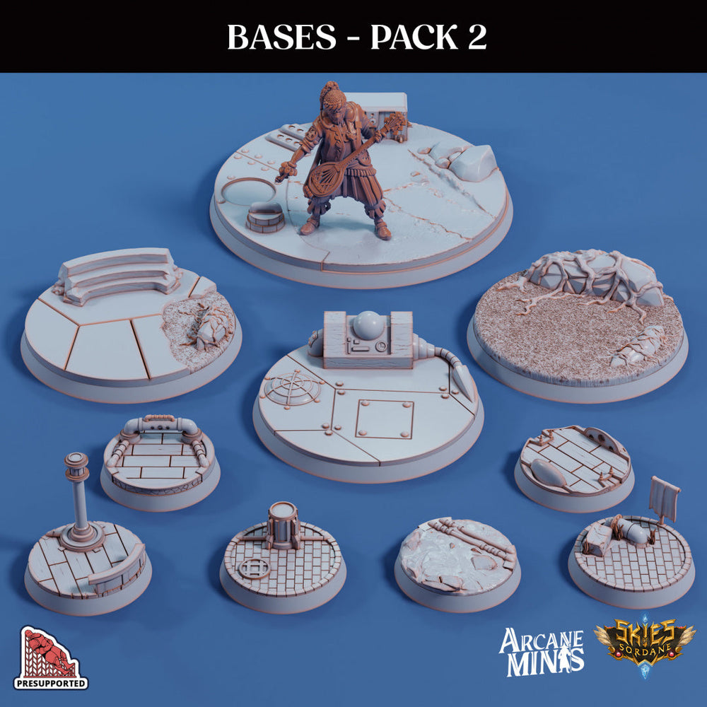 3D Printed Sordane Publishing Base Pack 2 Sordane Bases 28 32mm D&D (Online Only)