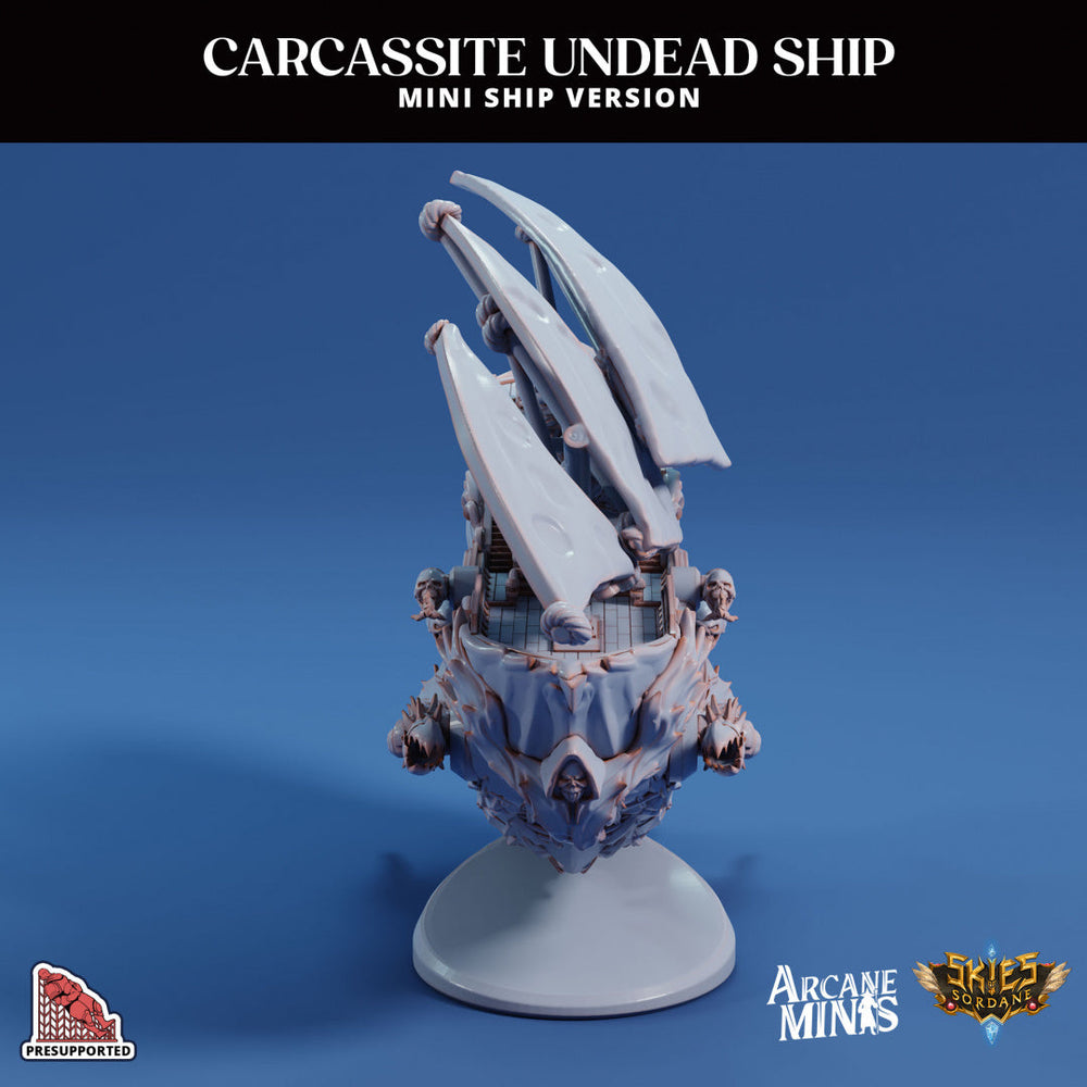 3D Printed Sordane Publishing Arcane Minis Mini Ship - Carcassite Ship 28 32mm D&D (Online Only)