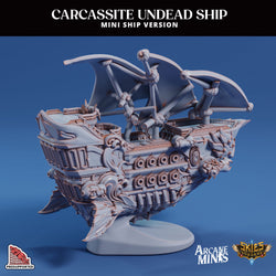 3D Printed Sordane Publishing Arcane Minis Mini Ship - Carcassite Ship 28 32mm D&D (Online Only)