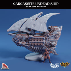 3D Printed Sordane Publishing Arcane Minis Mini Ship - Carcassite Ship 28 32mm D&D (Online Only)