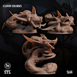 3D Printed Sordane Publishing Cloud Sharks 28 32mm D&D (Online Only)